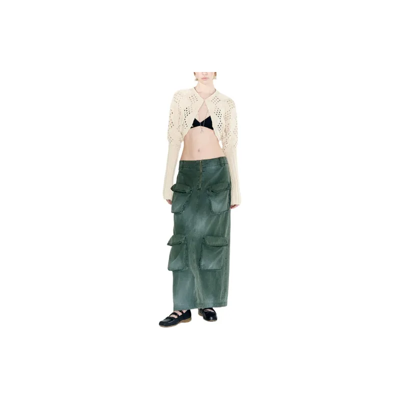 Open Yy ARGYLE POINTELLE KNIT BOLERO Knitwear Women's BEIGE/Beige-2