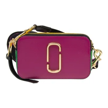 MARC JACOBS Cow Leather Camera Bags Crossbody Bag Shoulder Bag Women's Fuchsia & Green & Multicolor