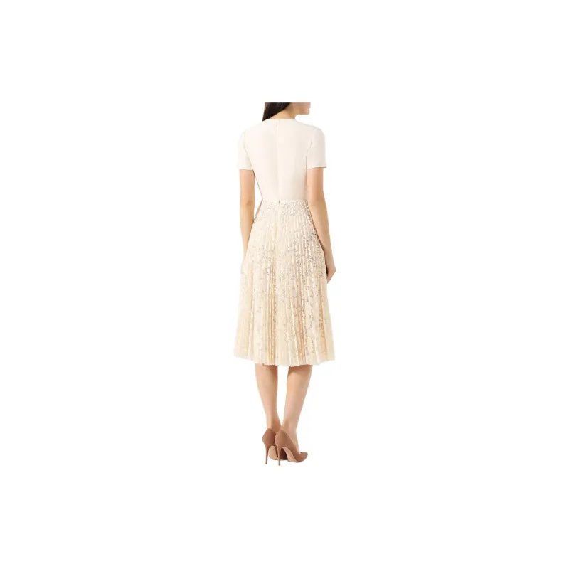 Valentino Short Sleeved Dresses Women's Beige-2
