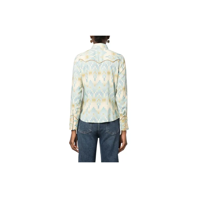Polo Ralph Lauren Audrey Geometric print Western Shirt-2