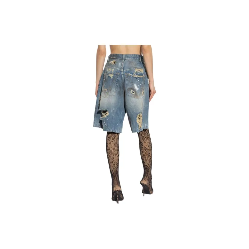 Vetements Ripped Detail Distressed Shorts-2