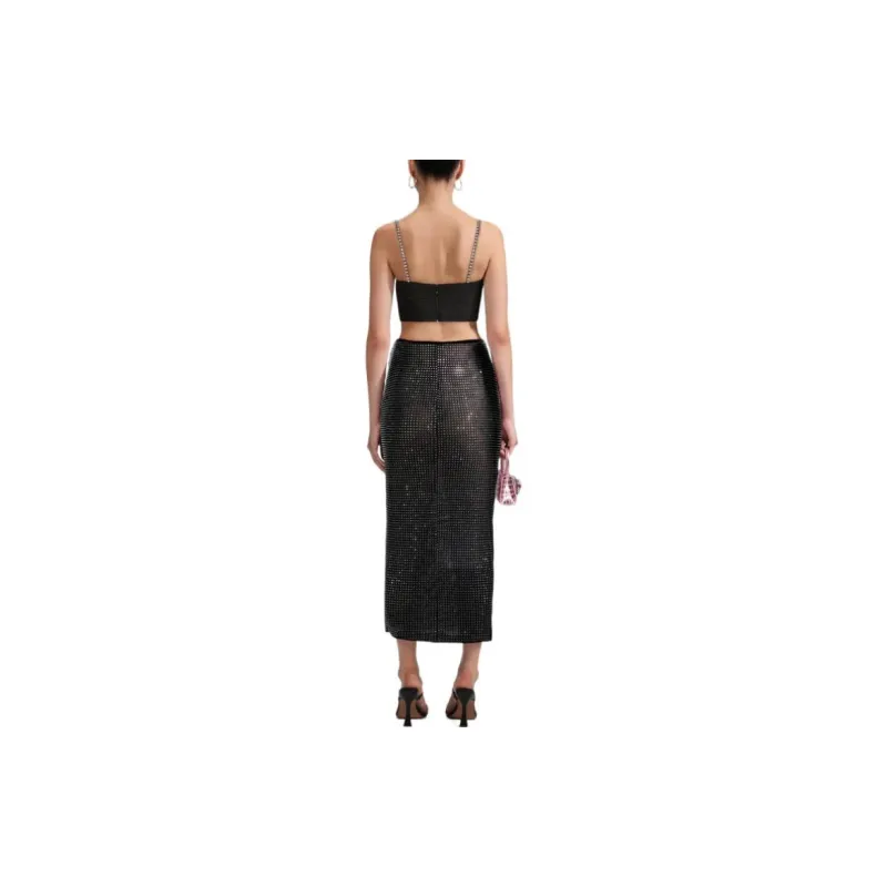 Self portrait Casual Long Skirts Women's Black-2
