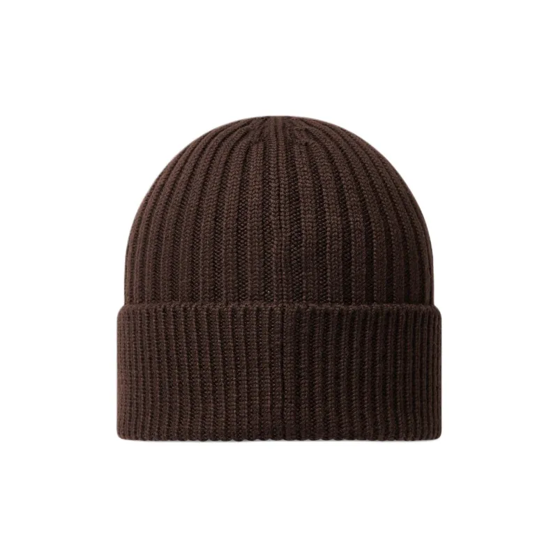 Moncler Virgin Wool Beanies Men's Brown-2