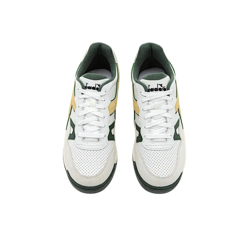 Diadora Winner Anti Slip Wear Resistant Low Top Tennis Shoes Unisex White Green-2