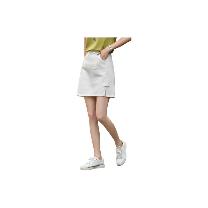 XWI Denim Short Skirts Women's Raw White-2