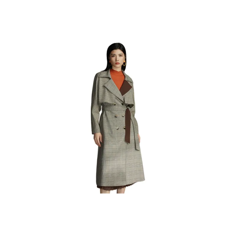 BBLLUUEE Trench Coat Women's Light Brown-3
