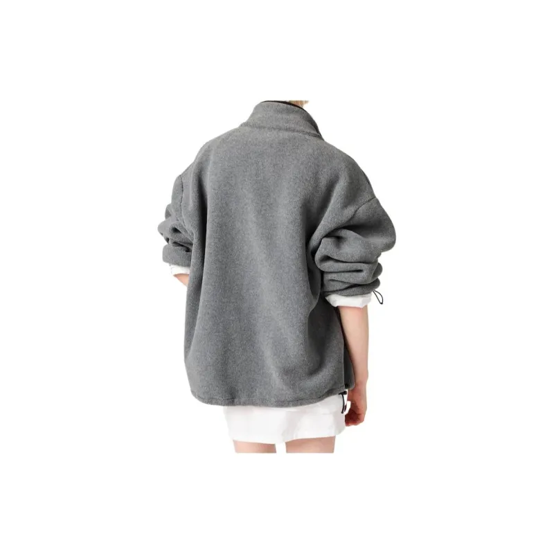 MIU MIU Fleece Zip Sweatshirt 'Grey'-1