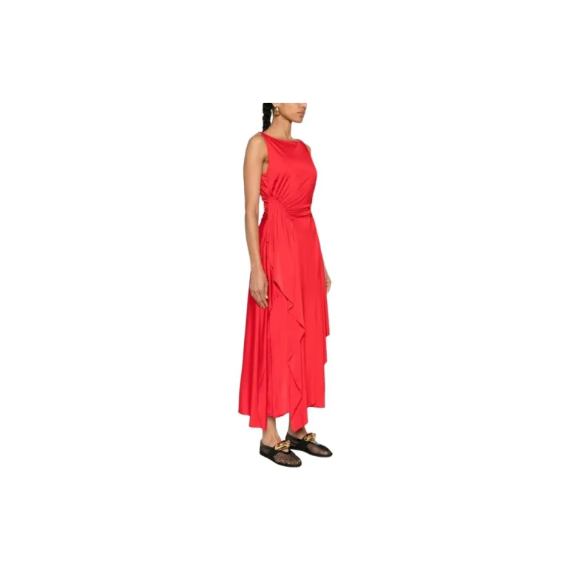Lanvin Ruched Detailed Sleeveless Midi Dress-3