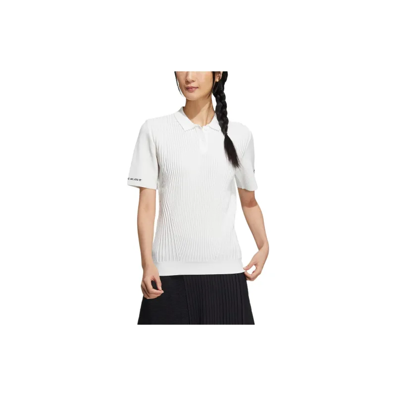 Adidas STATEMENT PRIMEKNIT Polo Shirt Women's White-2
