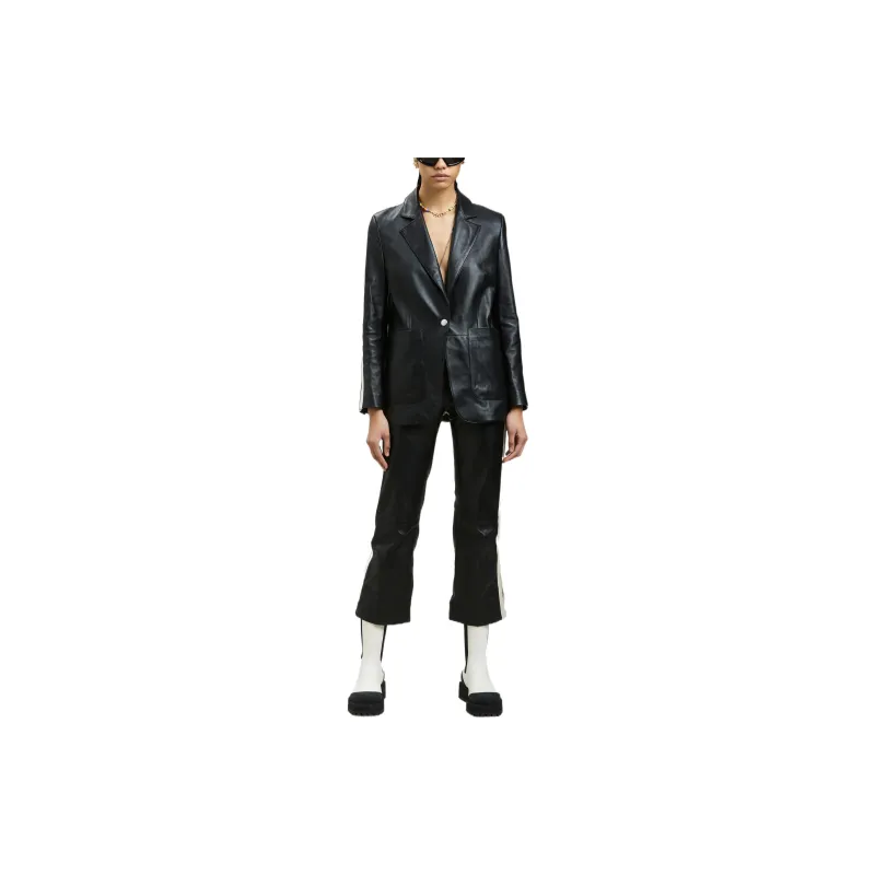 PALM ANGELS Leather Track Blazer-1