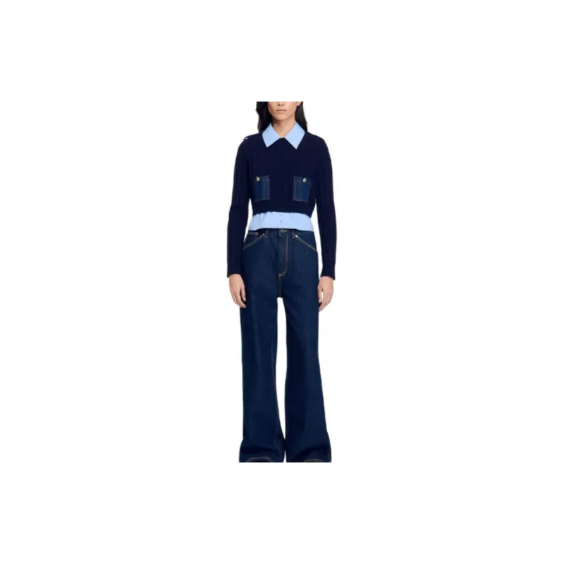 Sandro Layered detail Knitted Jumper-1