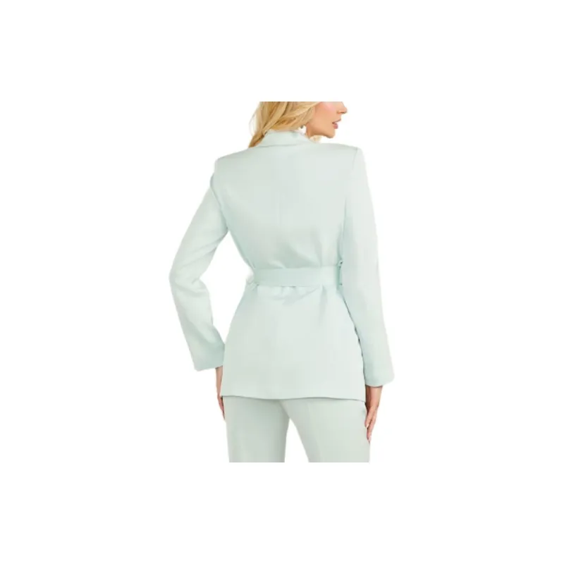 GUESS Valia Satin Blazer Business Suit Women's Blue-2