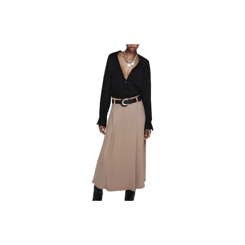 ZARA Casual Long Skirts Women's Tan-2