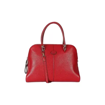 TOD'S Natural Leather Shoulder Bag, Crossbody Bag, Handbag Medium Size Women's Red