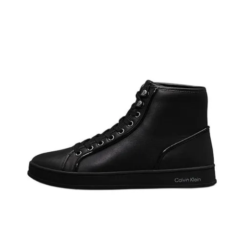 calvin grande KLEIN High-Top Skateboard Shoes Men's Black