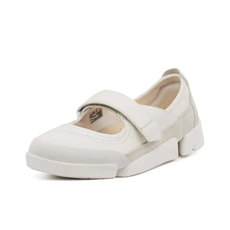 Clarks Abrasion Resistant Low Top Casual Shoes Women's White-1