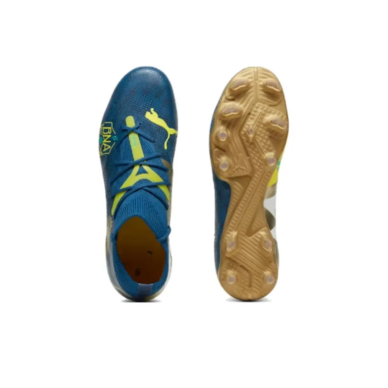 PUMA FUTURE 7 MATCH FG Rubber Long Studs AG Rubber Short Studs Anti Slip Wear Resistant Soccer Shoes Men's Blue-3