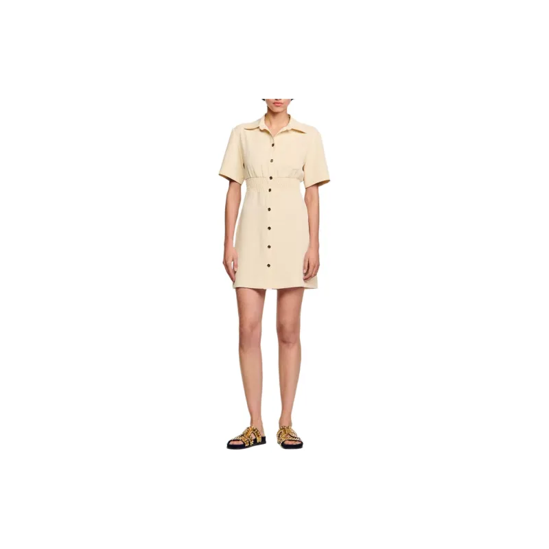 Sandro Short-Sleeved Dresses Women's Light Brown-1