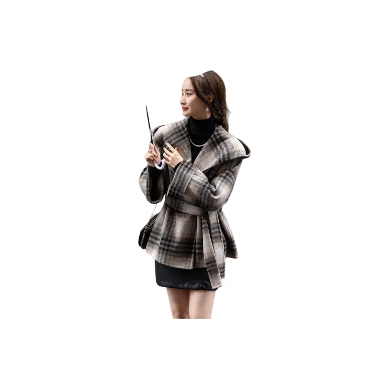 【dme】 Coats Women's Gray Plaid Pattern-1
