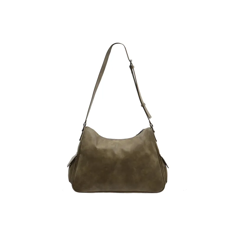 DANGEROUSPEOPLE Artificial Leather Crossbody Bag Unisex Gray/Khaki-4