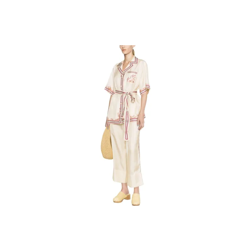 Zimmermann Floral Gems Silk Cropped Trousers-1