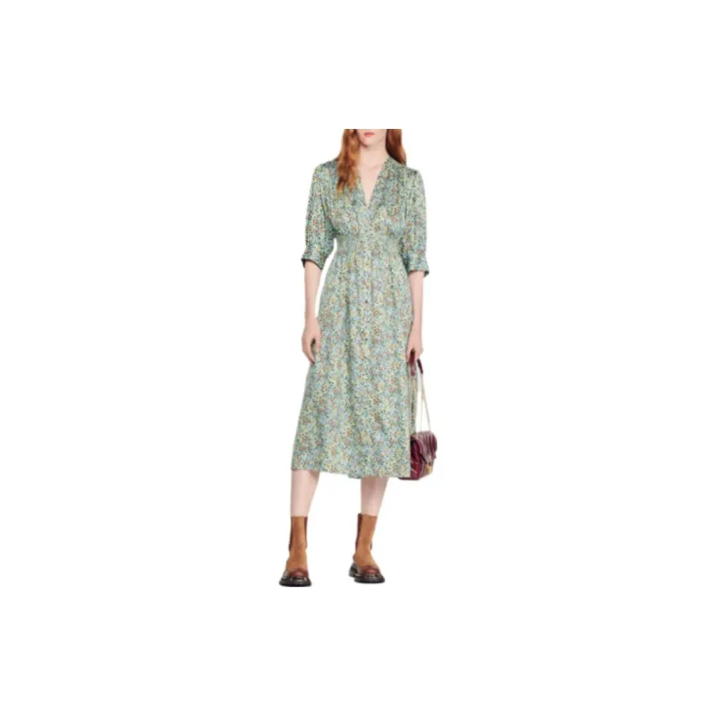Sandro Short-Sleeved Dresses Women's Green-1
