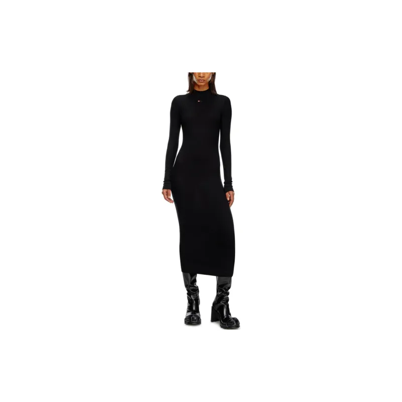 DIESEL D Mokky Ls Microdiv Mock Neck Midi Dress-2