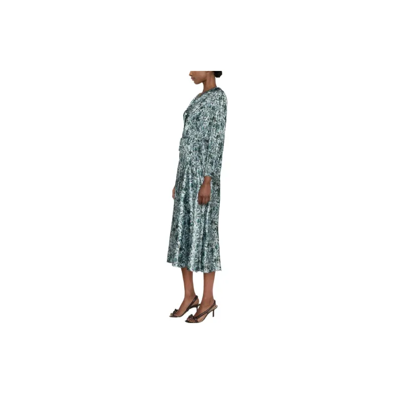 VINCE Berry Blooms Pleated Shirt Dress-3