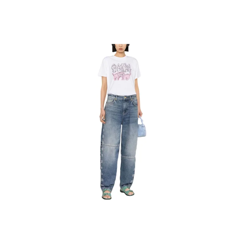 GANNI Stary High-rise Tapered-leg Jeans-1