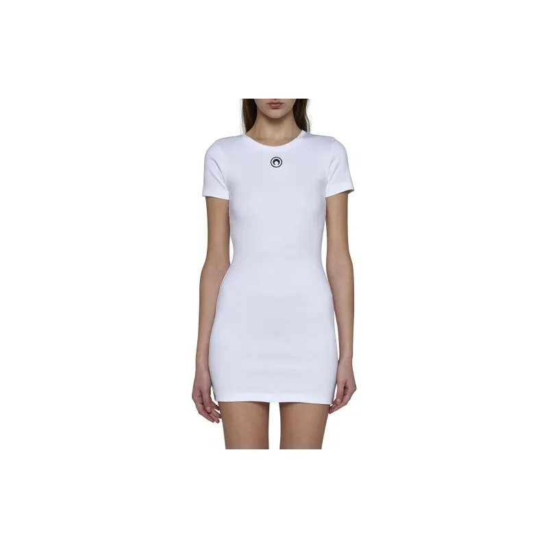 Marine Serre Moon Embroidered Short Sleeved Mini Dress-2