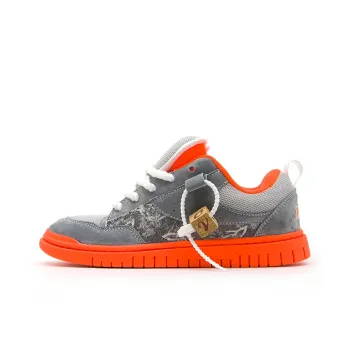 YIBONI Coverage Slip Resistant And Abrasion Resistant Low Top Skateboard Shoes Unisex Gray
