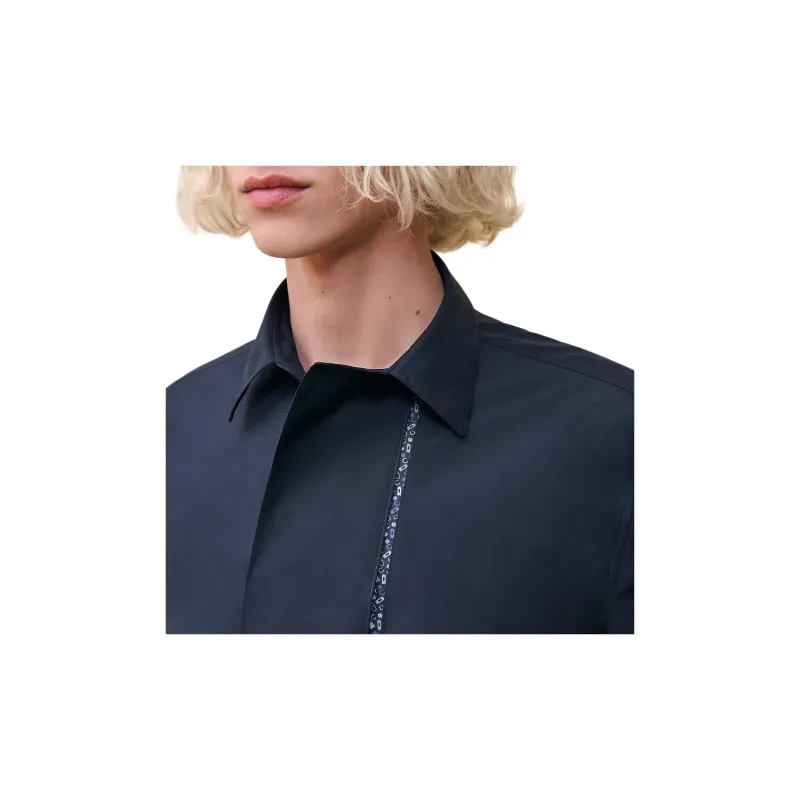 HERMES Shirts Men Marine Blue-2