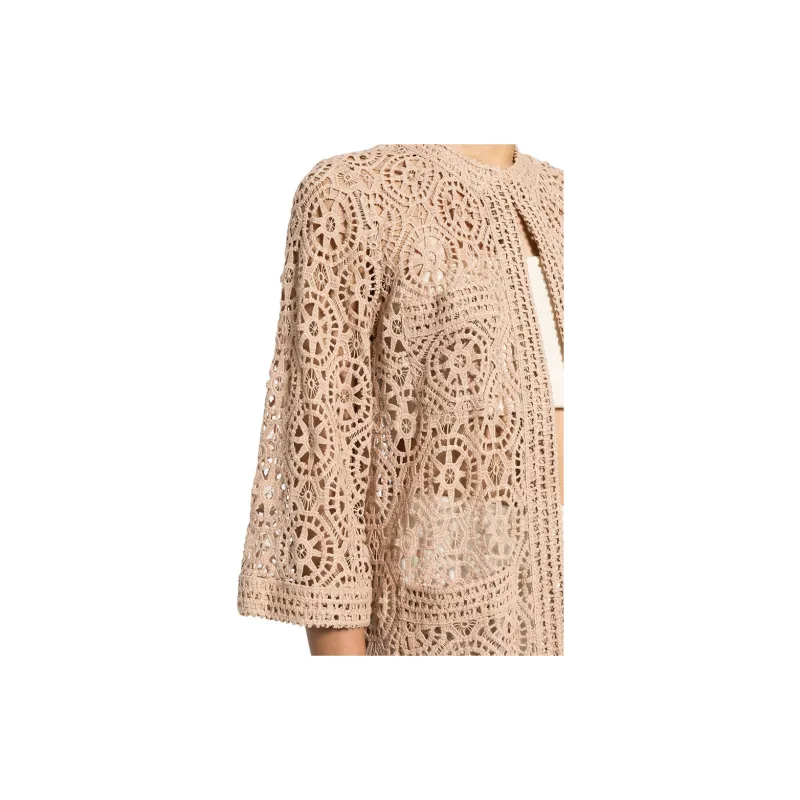 ELIE SAAB Macramé Long Cardigan-4