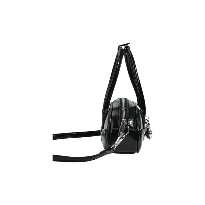 NOMK PU Crossbody One Shoulder Handbag Women's Black/Red/Silver-2