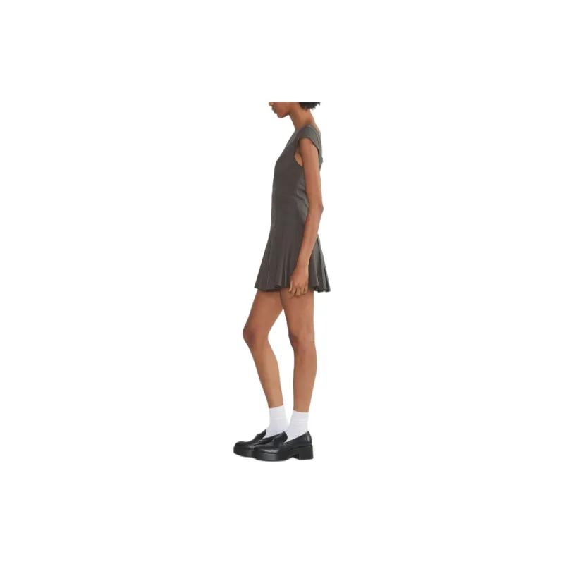 ARITZIA FW24 Sunday Best Palette Dress Short-Sleeved Dresses Women's Heather Charcoal/Stone Phoebe Zhennan Charcoal-4