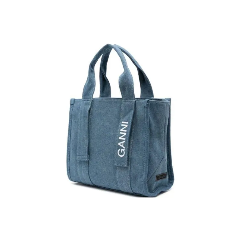 GANNI Tech Denim Tote Bag-1