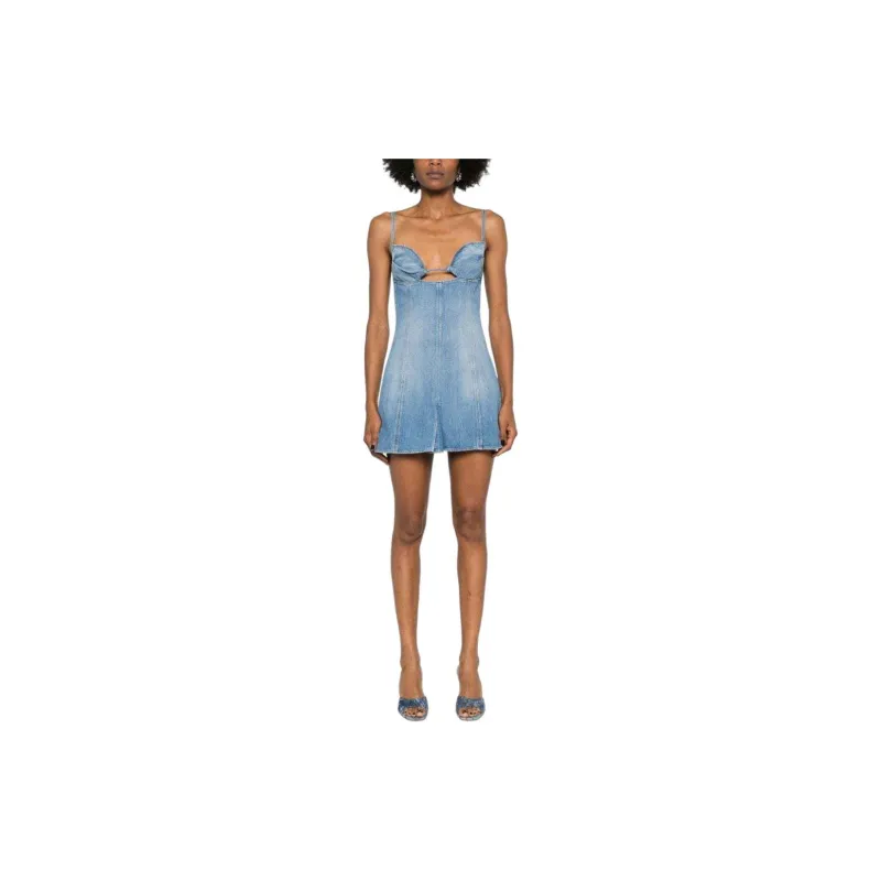 Nensi Dojaka Godet design Denim Mini Dress-1