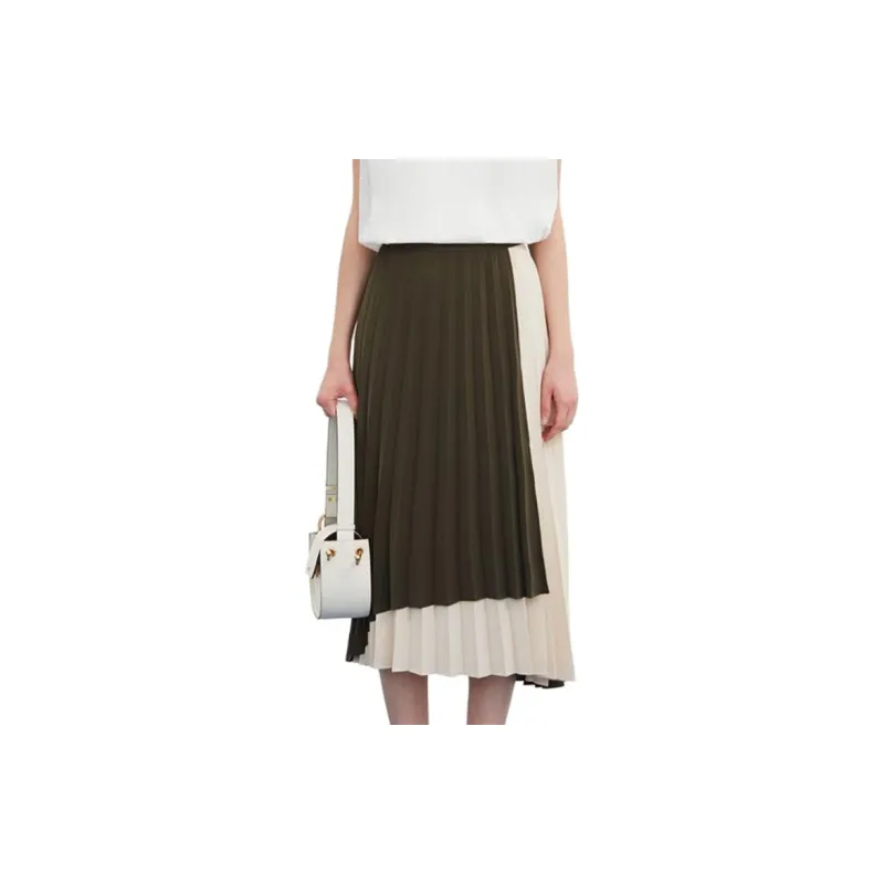 DKNY Casual Long Skirts Women's Olive Green-1