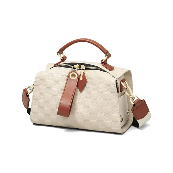 MILLIE'S Cow Leather Shoulder Bag, Crossbody Bag, Handbag Regular Women's Ecru-3