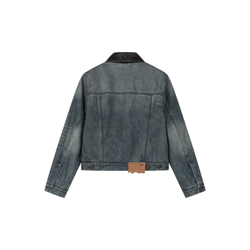 UOOYAA Denim Jackets Women's Dark Blue-1