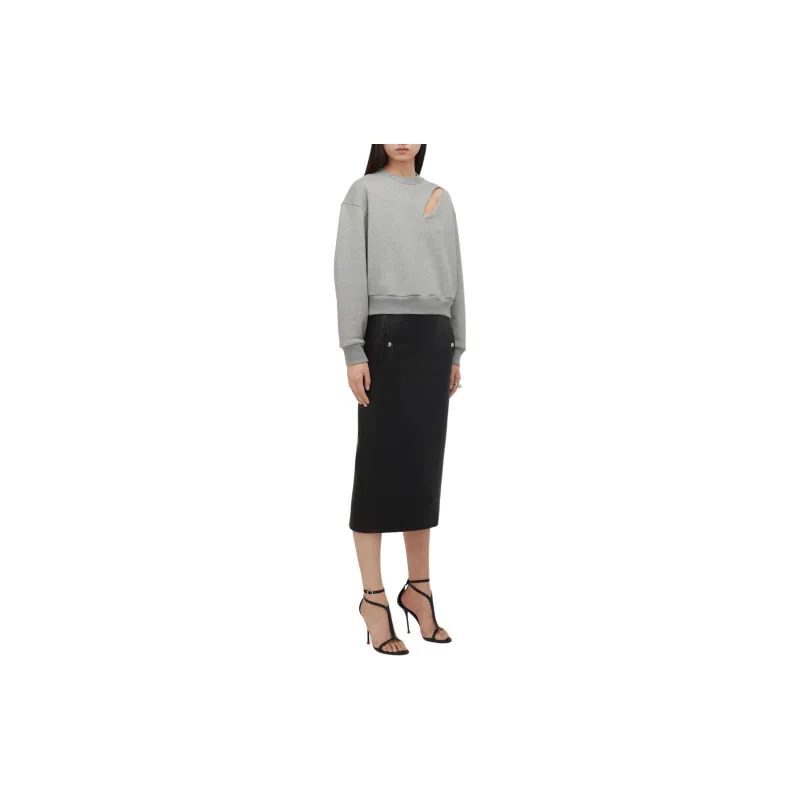 Alexander McQueen Cut Out Detailed Crewneck Sweatshirt-4