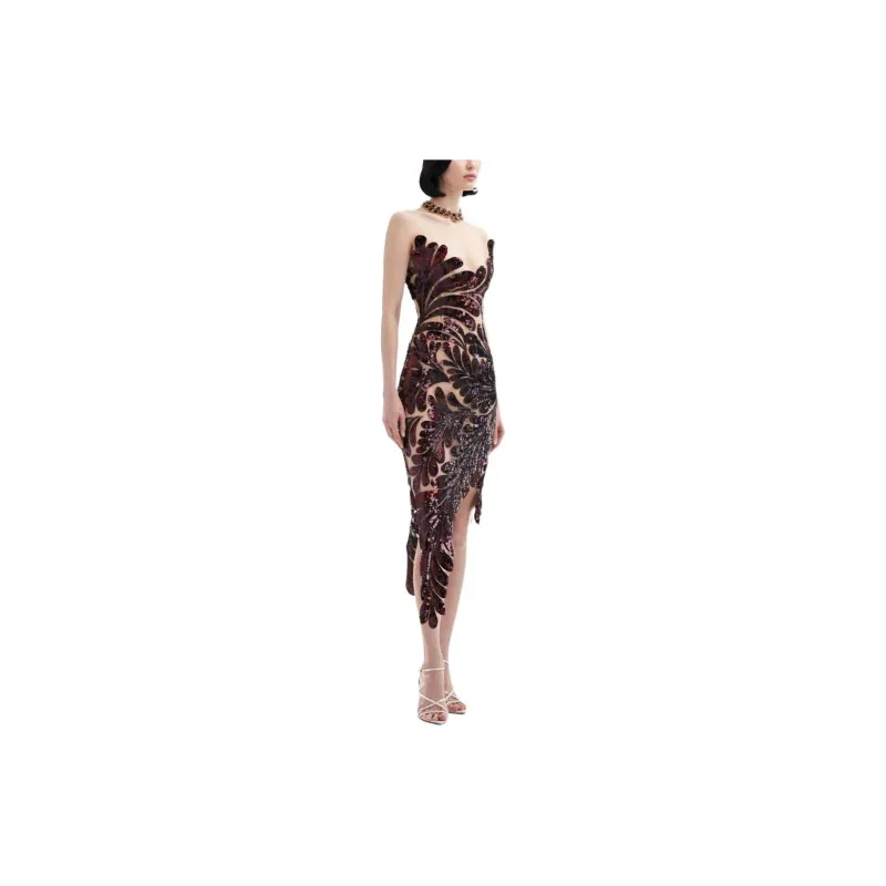 Oscar De La Renta Fern Sequin-embellished Midi Dress-3
