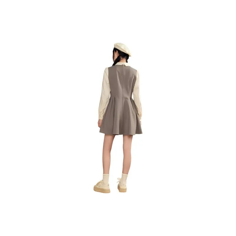 ZIHAN Long Sleeved Dress Women's Gray-1