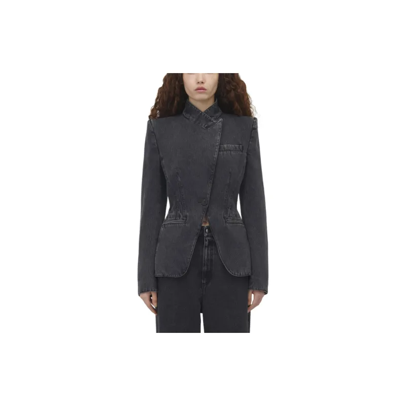 Alexander McQueen Twisted Spliced Denim Jacket-4