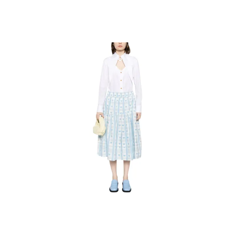 Story Mfg Casual Long Skirts Women's Light Blue-1