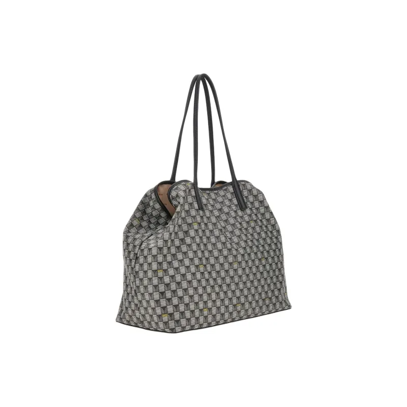 GUESS Polyurethane Tote Bag Shopping Bag Shoulder Bag Handbag Women's Black Multicolor-1