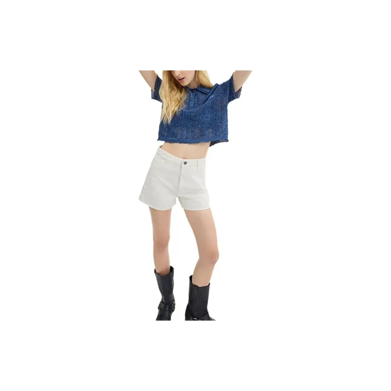 COACH SS24 Denim Shorts Women's White-1
