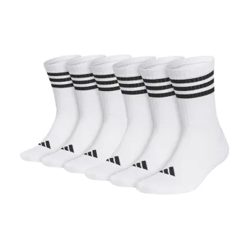 Adidas Mid Calf Socks Unisex White 6 Pack