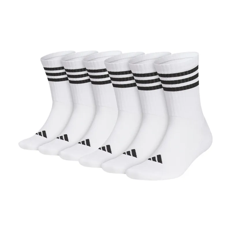 Adidas Mid Calf Socks Unisex White 6 Pack-0
