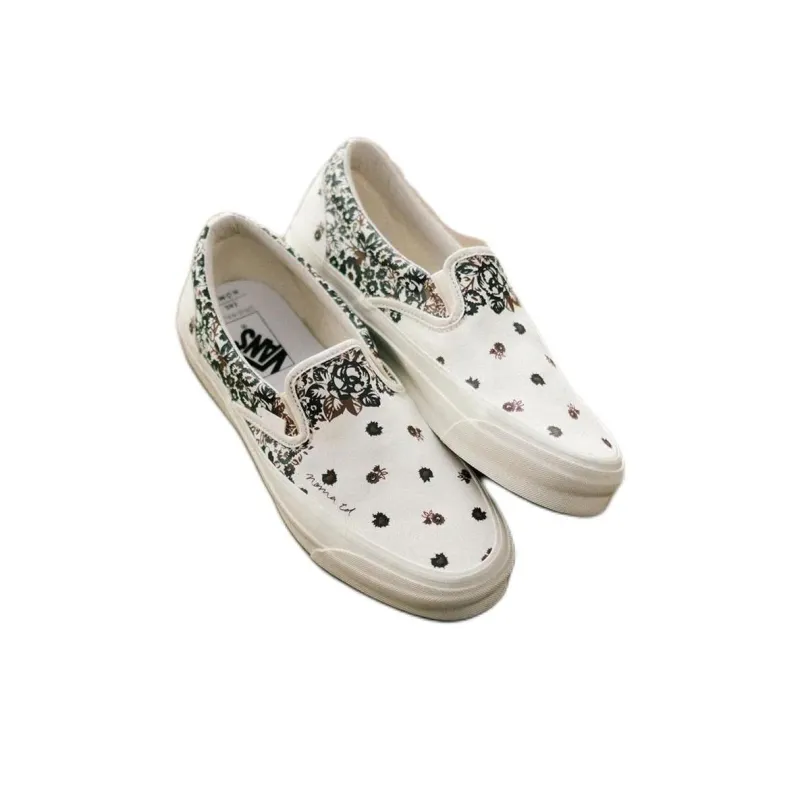 END. X Noma T.D. x Vans Slip-on OG Anti-Slip Wear-Resistant Low-Top Skateboard Shoes Men's White Black-1